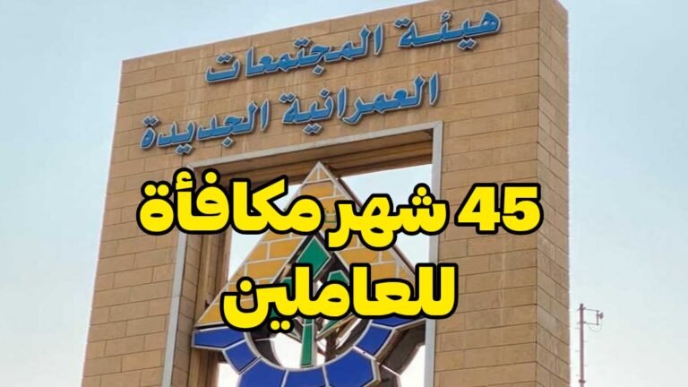 صرف مكافأة 45 شهرا للعاملين بهيئة المجتمعات العمرانية وأجهزتها